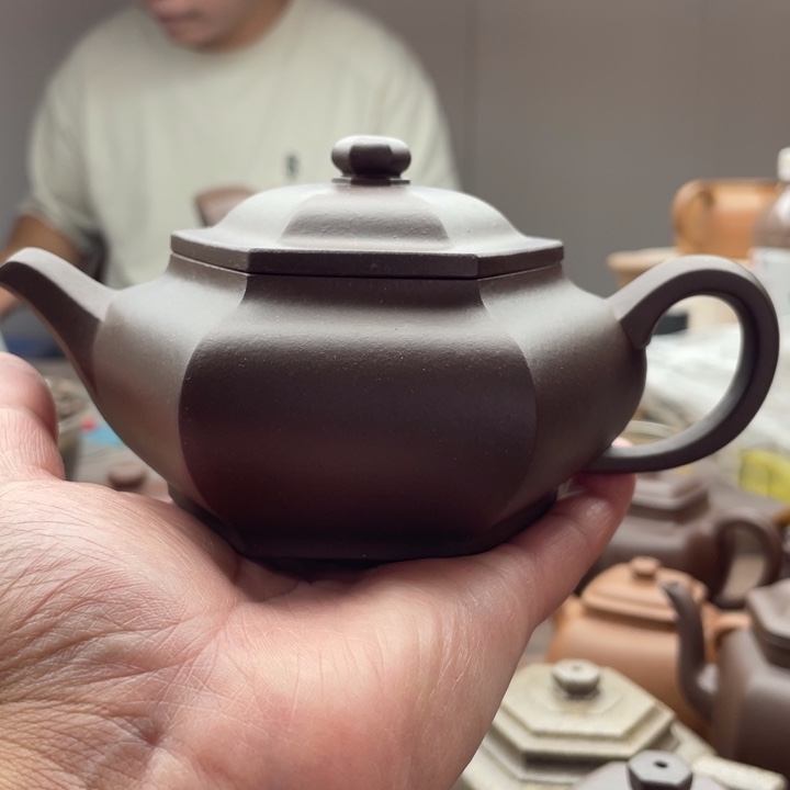 茶壶紫砂大彬六方，紫泥