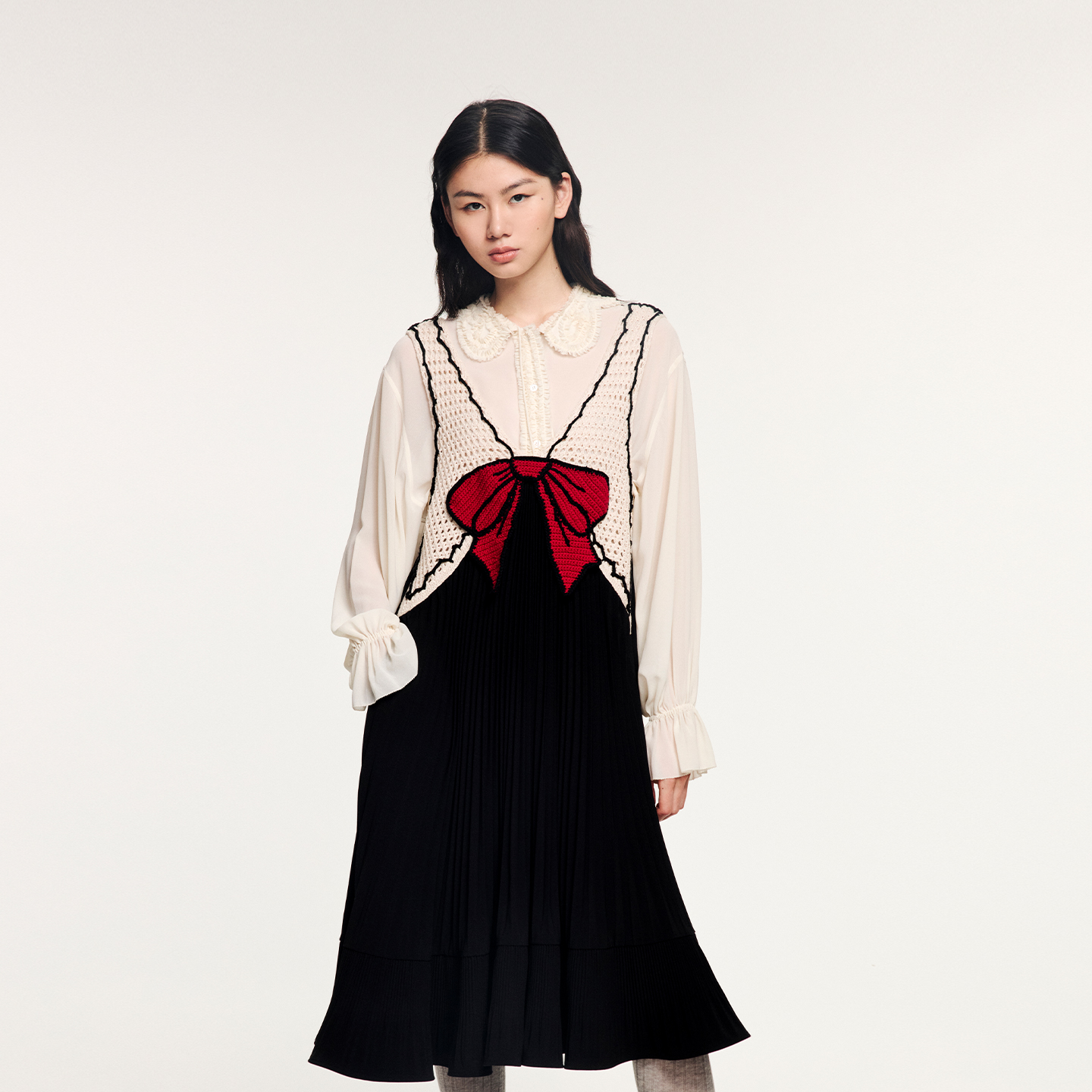 UOOYAA/乌丫UOOYAA/乌丫经典手钩蝴蝶结连衣裙UY25003L199148