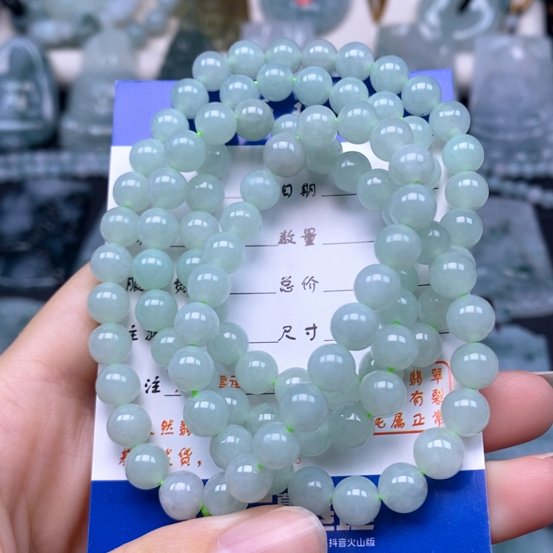 翡翠未镶嵌颈饰珠链