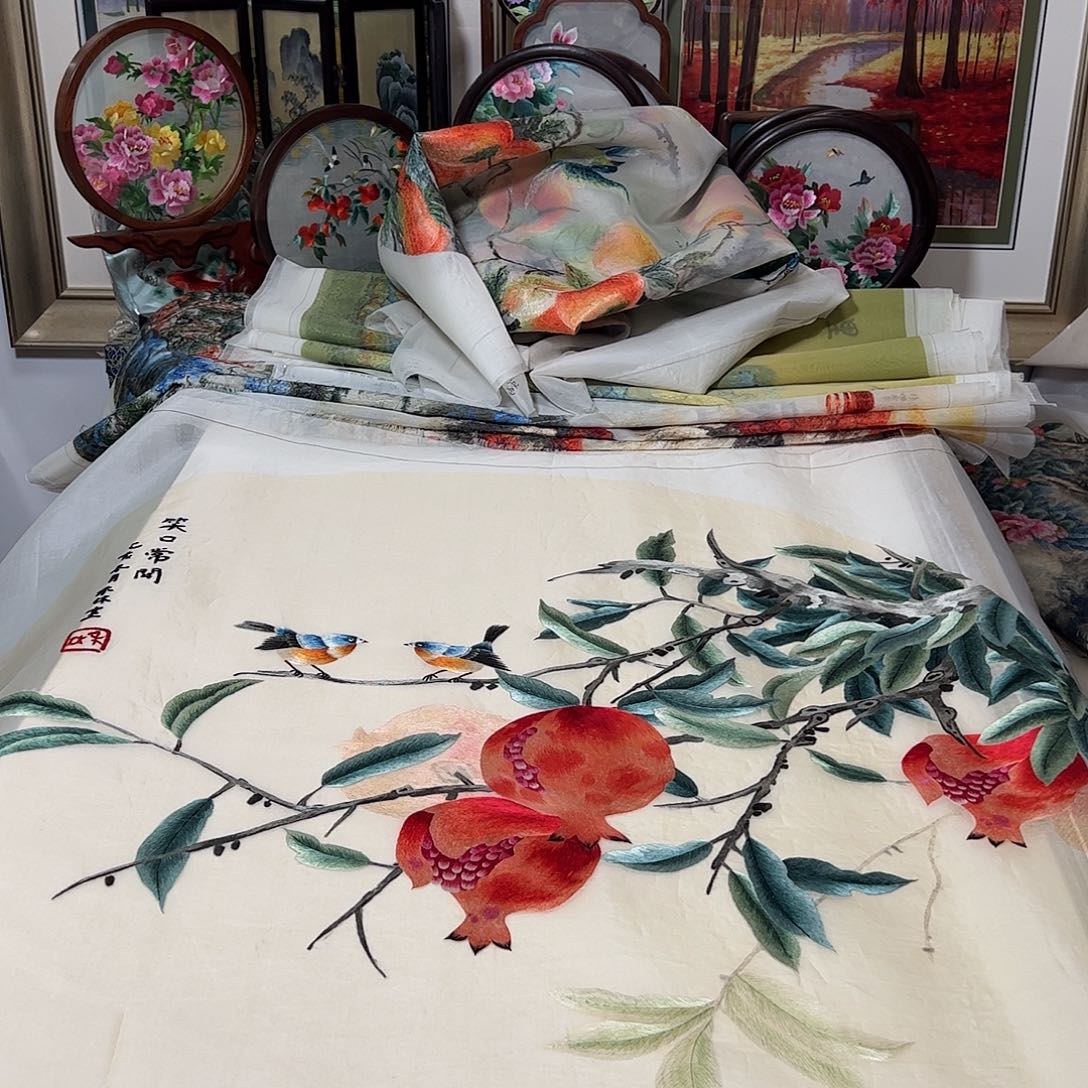 清***界刺绣纯手工刺绣画