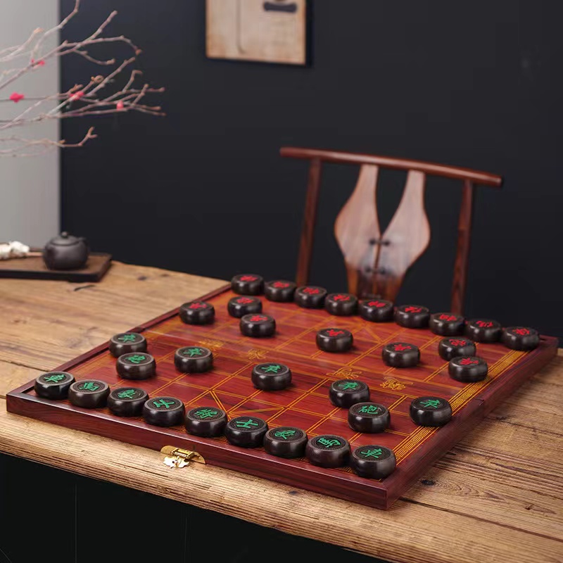 木观园正宗非洲紫檀实木折叠棋盘高档红木中国象棋大号礼品