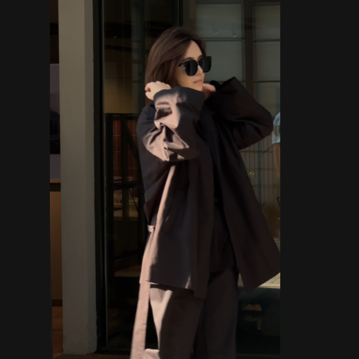 早秋中长款row风极简廓形梭织休闲风衣翻领显瘦外套