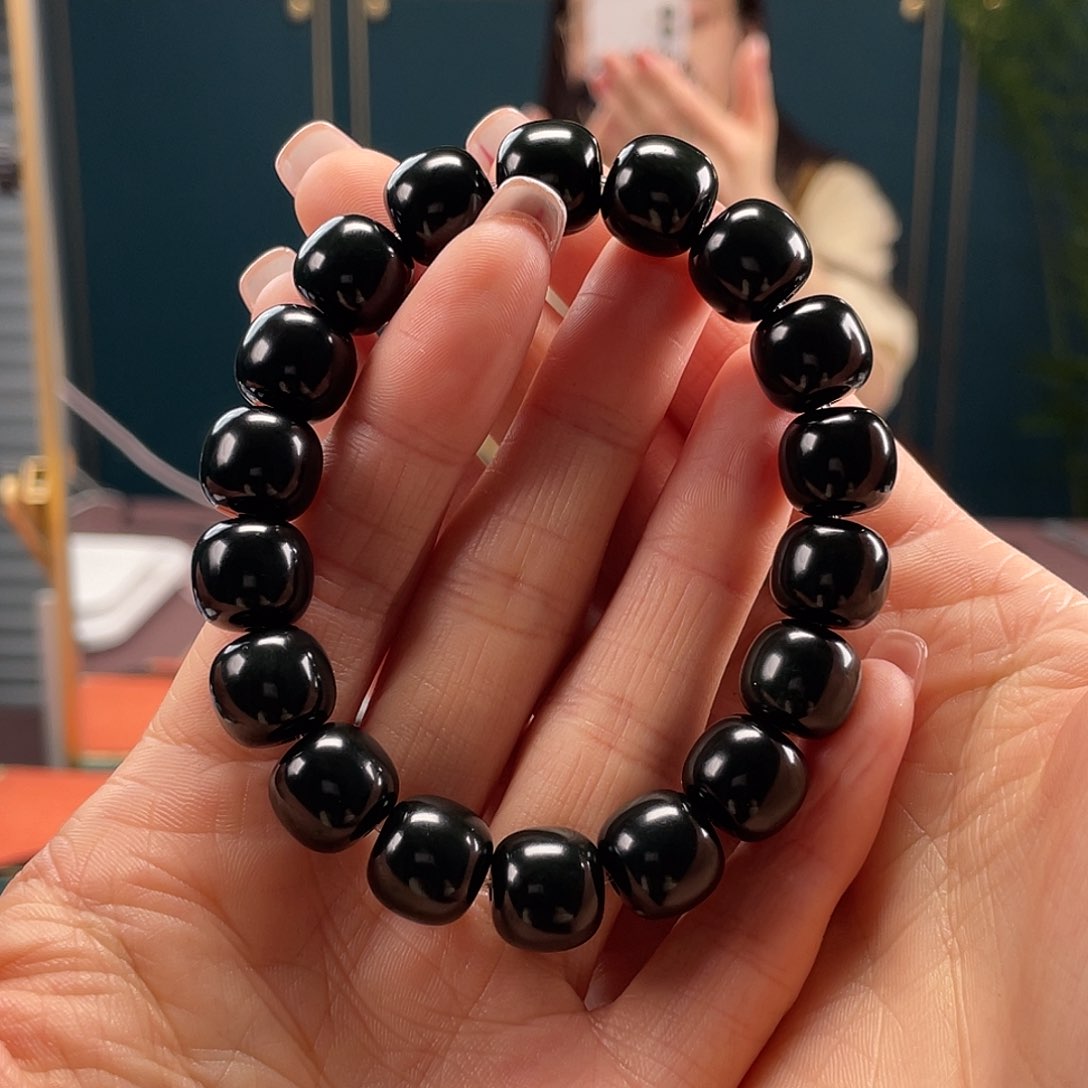 和田玉手串未镶嵌塔青卡11.12老型