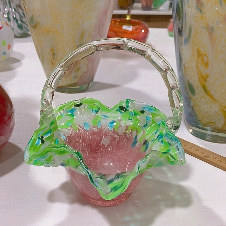 琉璃琉璃花瓶高21口21