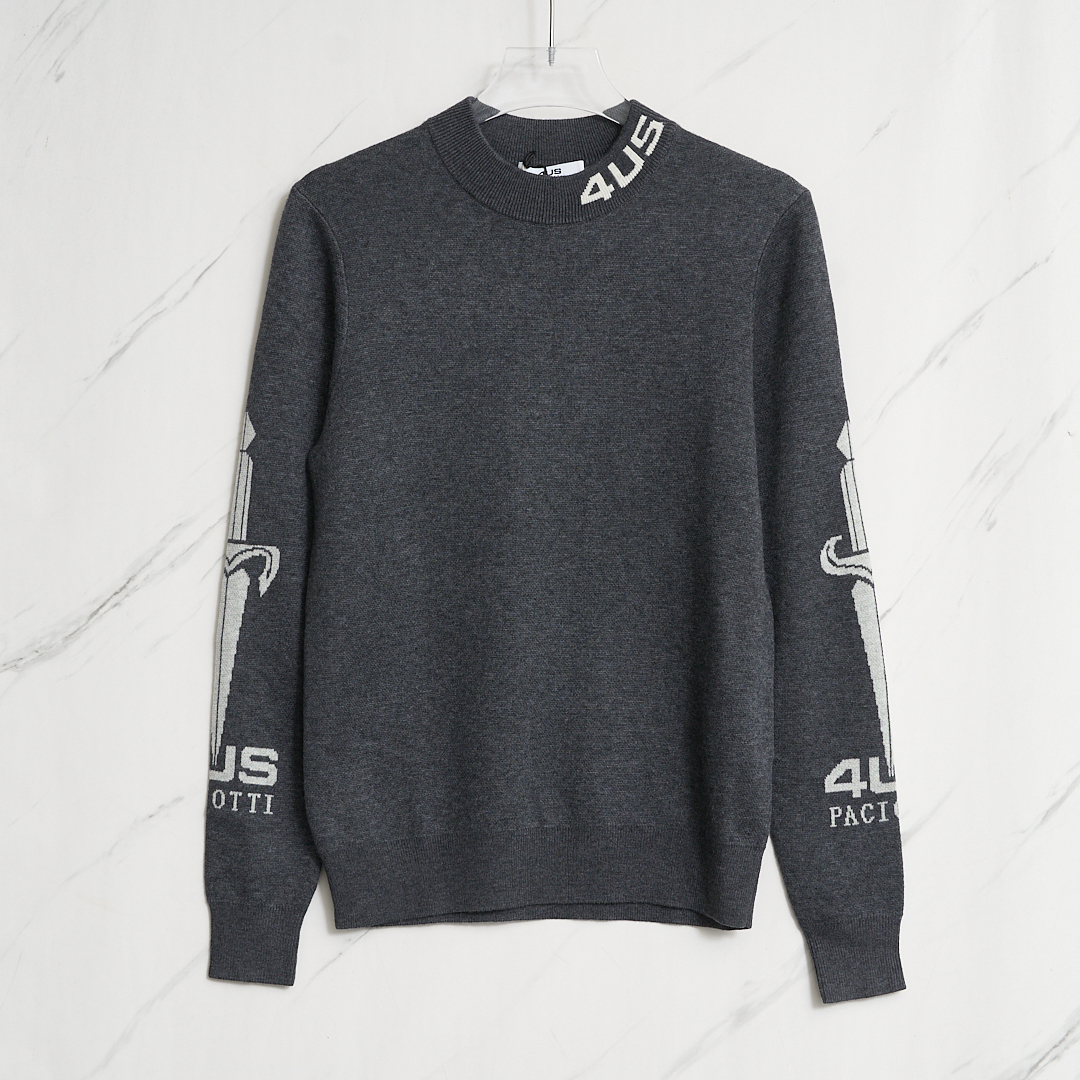 4US男士字母提花长袖针织衫/XT00032