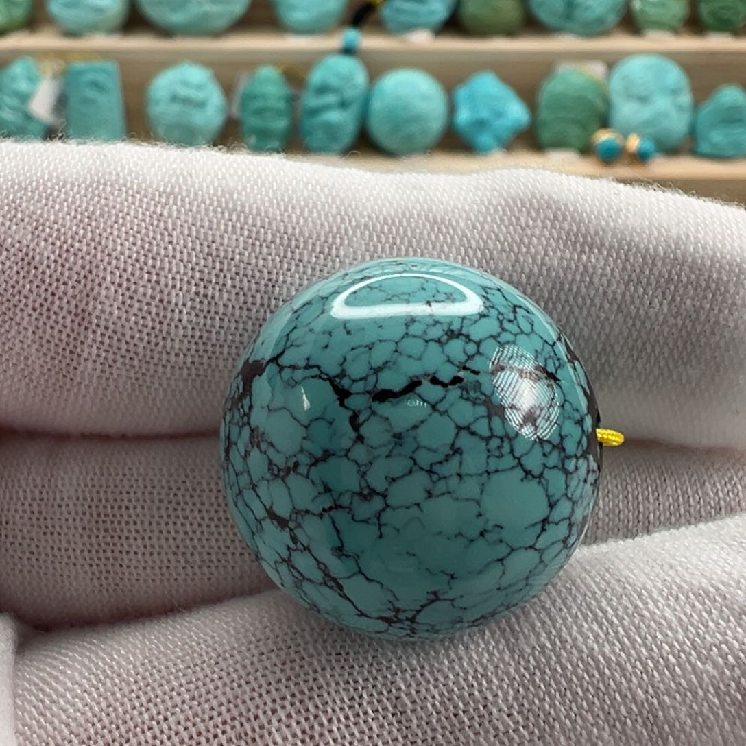 未镶嵌绿松石圆珠21.2mm