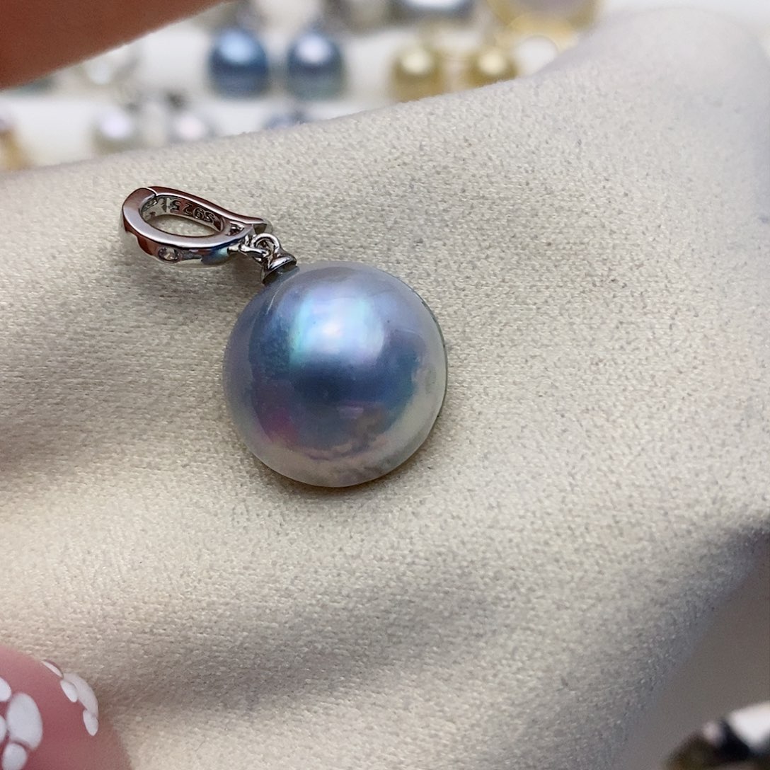 【闪购商品】拼合珍珠（马贝珠）颈饰银S925镶嵌端