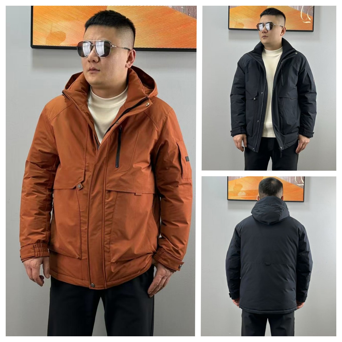 杰克朗博【户外出行】(偏大一码)连帽可脱休闲时尚男士羽绒服8760