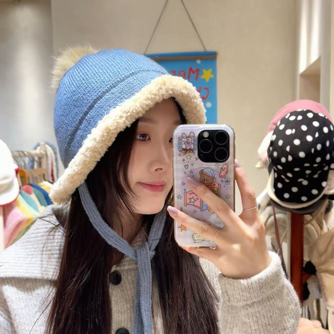 毛边护耳帽 韩国正品 （no 退换）