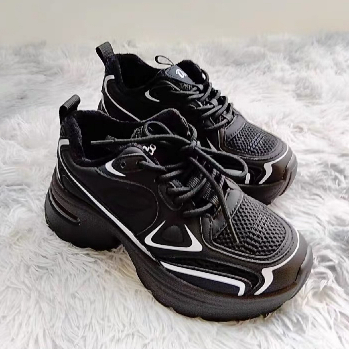 厚底老爹鞋1305女秋冬季新款加绒小个子增高运动鞋24D