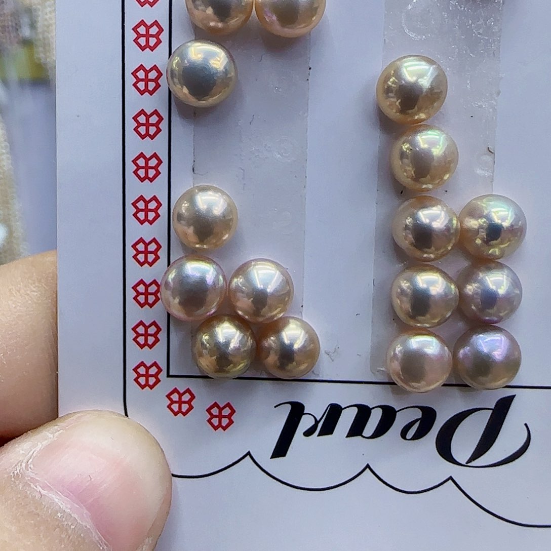 未镶嵌淡水珍珠淡水珍珠，22号一对5-6毫米