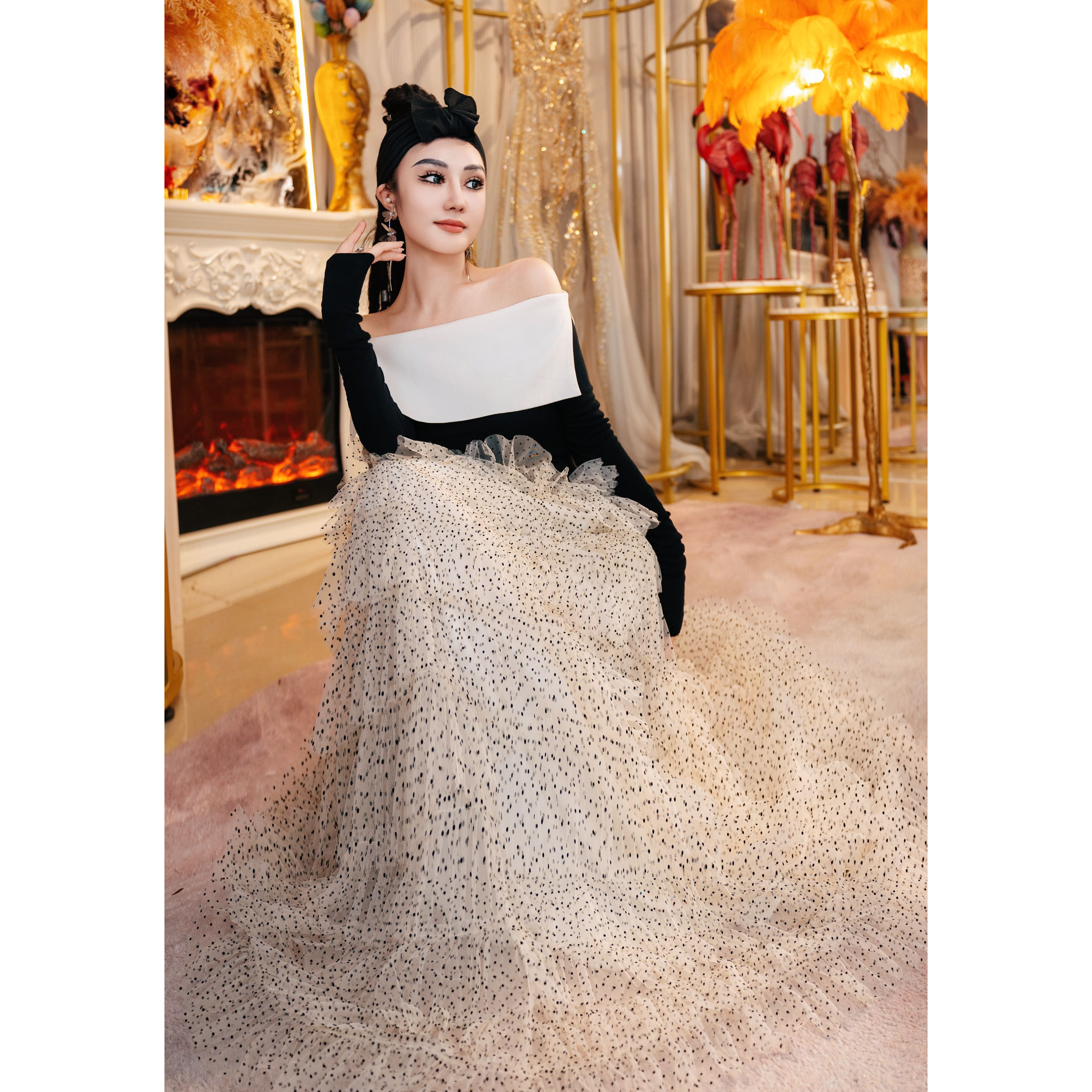 【星姐推荐】星原创高级定制【星动波点】设计师款名媛仙女风半身裙