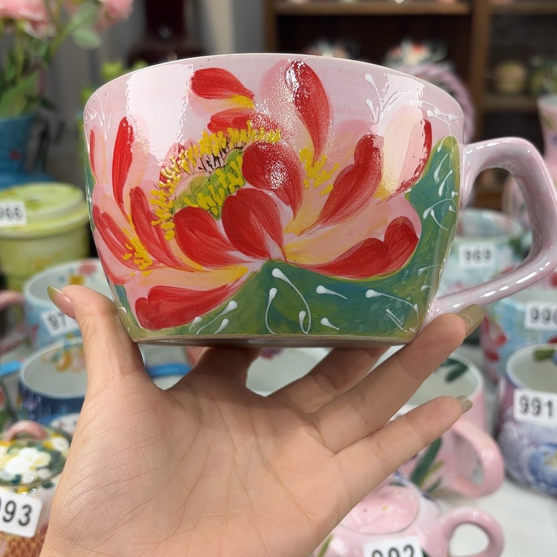 瓷片景德镇手绘高温釉下彩陶瓷茶具