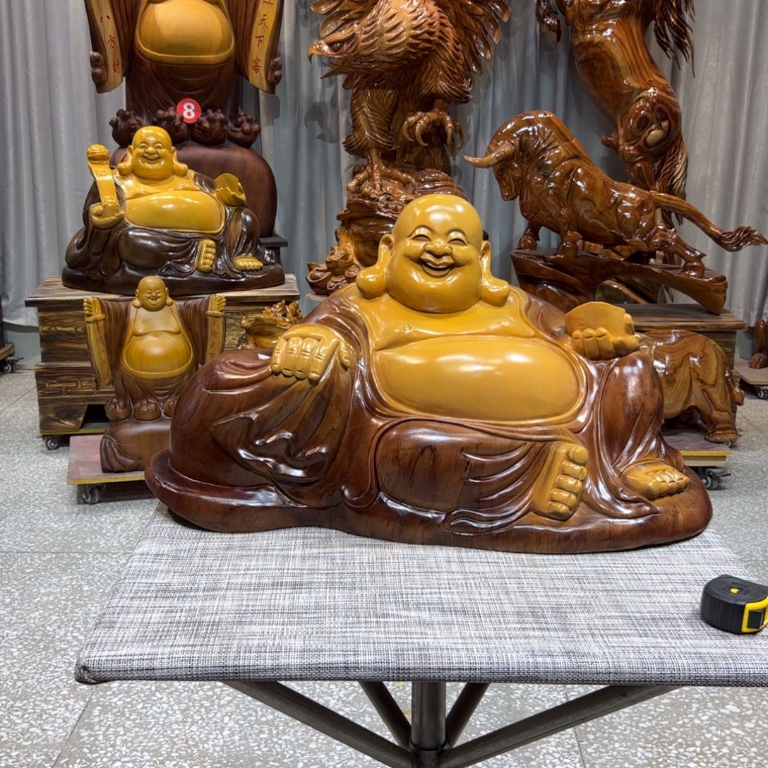 向***营香樟木实木根雕摆件弥勒