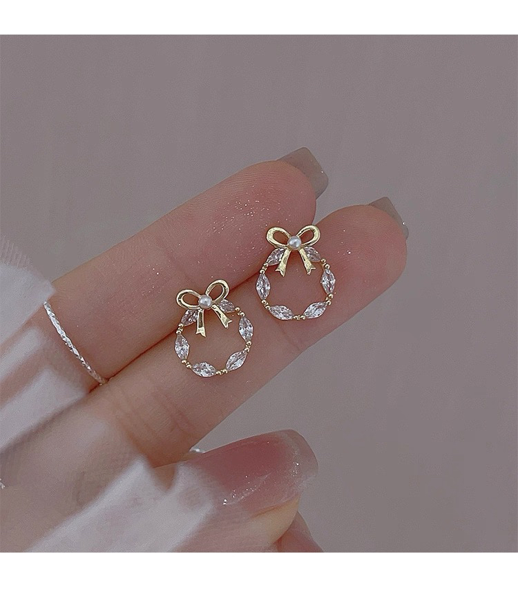 铜合金耳饰 2022蝴蝶结简约少女心耳钉