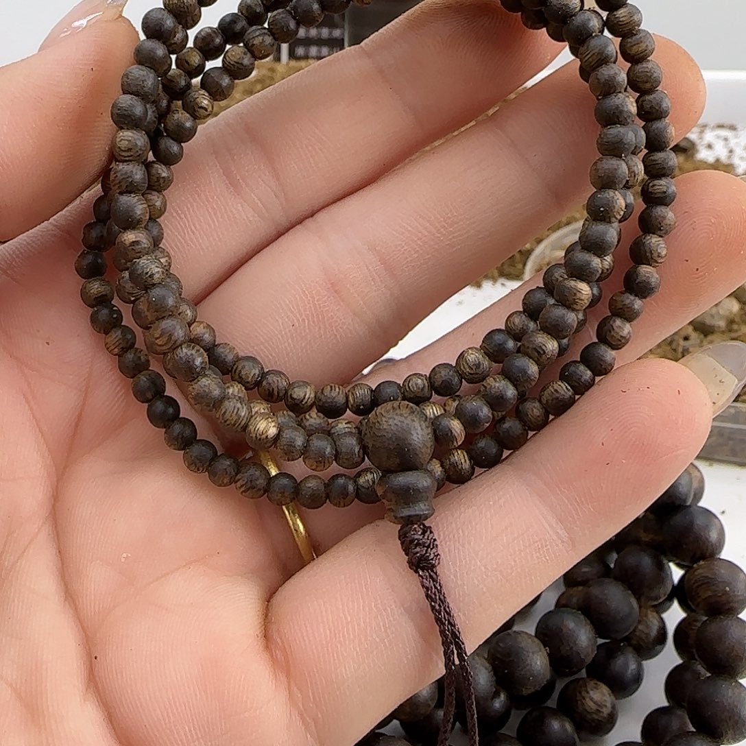 沉香手串乌身老料精品0.3规格4克➕999沉浮