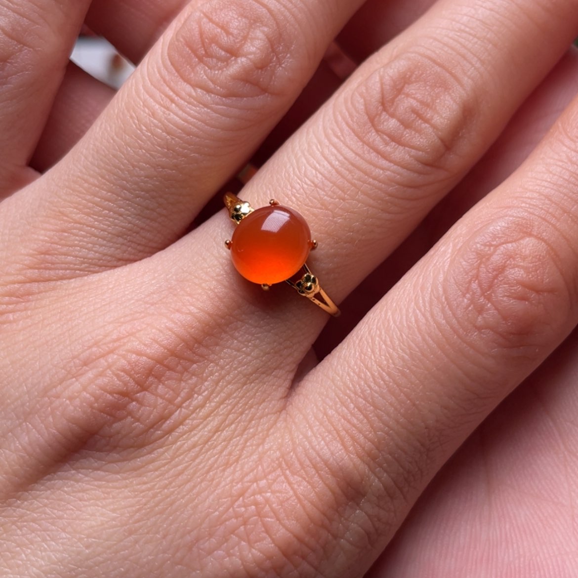 【闪购商品】南红玛瑙冰红戒指银S925镶嵌