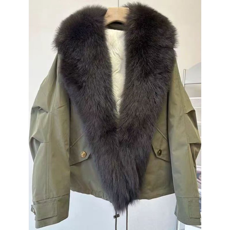 1842款-新款冬季狐狸毛领轻派克羽绒服
