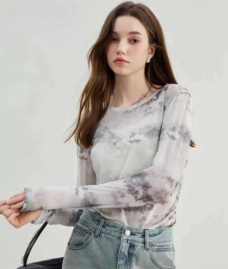 新款大码8030宽松网纱亲肤高级时尚显瘦上衣（以主播手里实物为准）