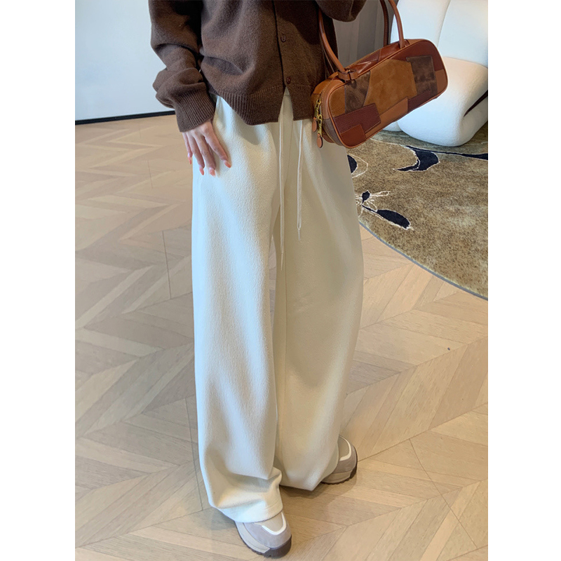 【百万清仓】肌理浮雕感~重磅羊毛蚕丝加厚保暖 休闲直筒裤~4115