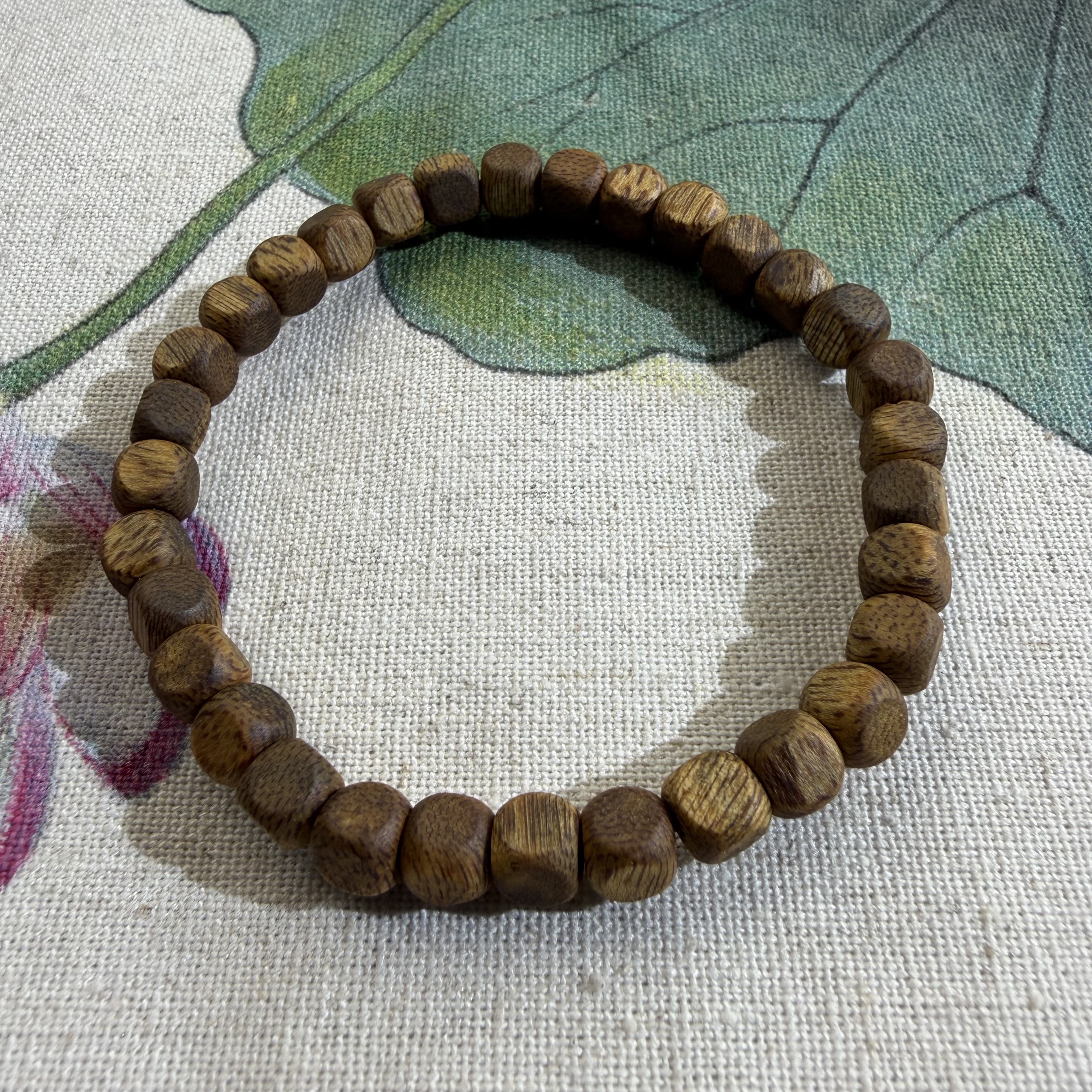 灵吉 沉香奇楠乌身圆叶小方糖珠福利款单圈小公主手串 5mm 发其一