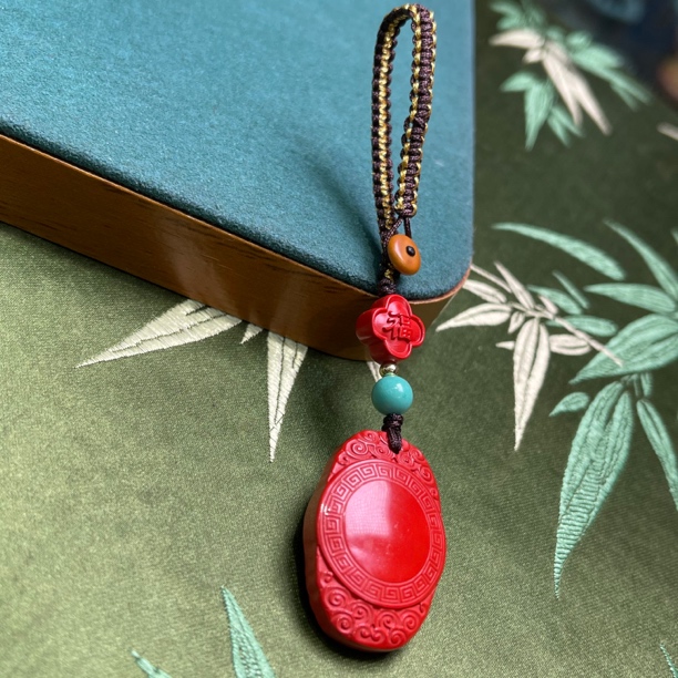 含辰砂工艺品高含量真朱砂水飞红砂平安无事福气满满包包挂 373