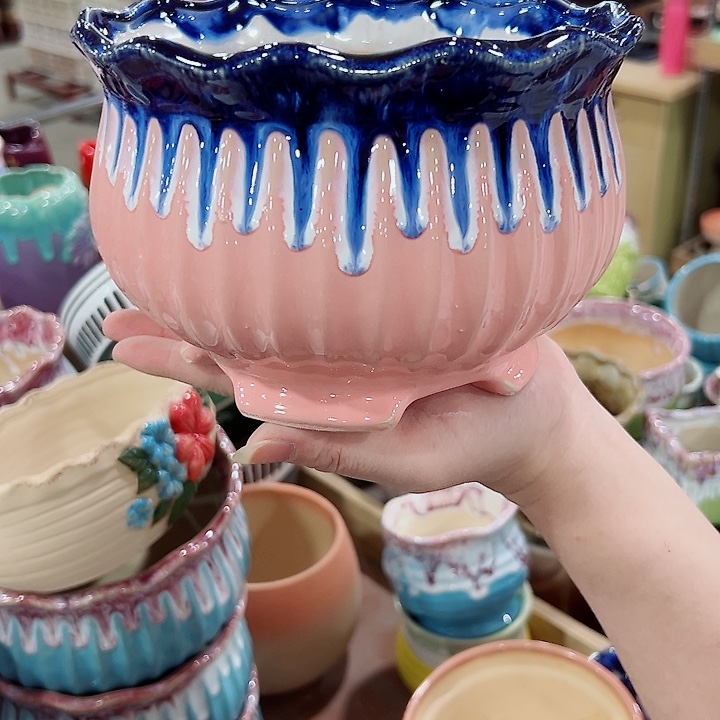 有孔.凑满10元发货多肉陶瓷花盆！