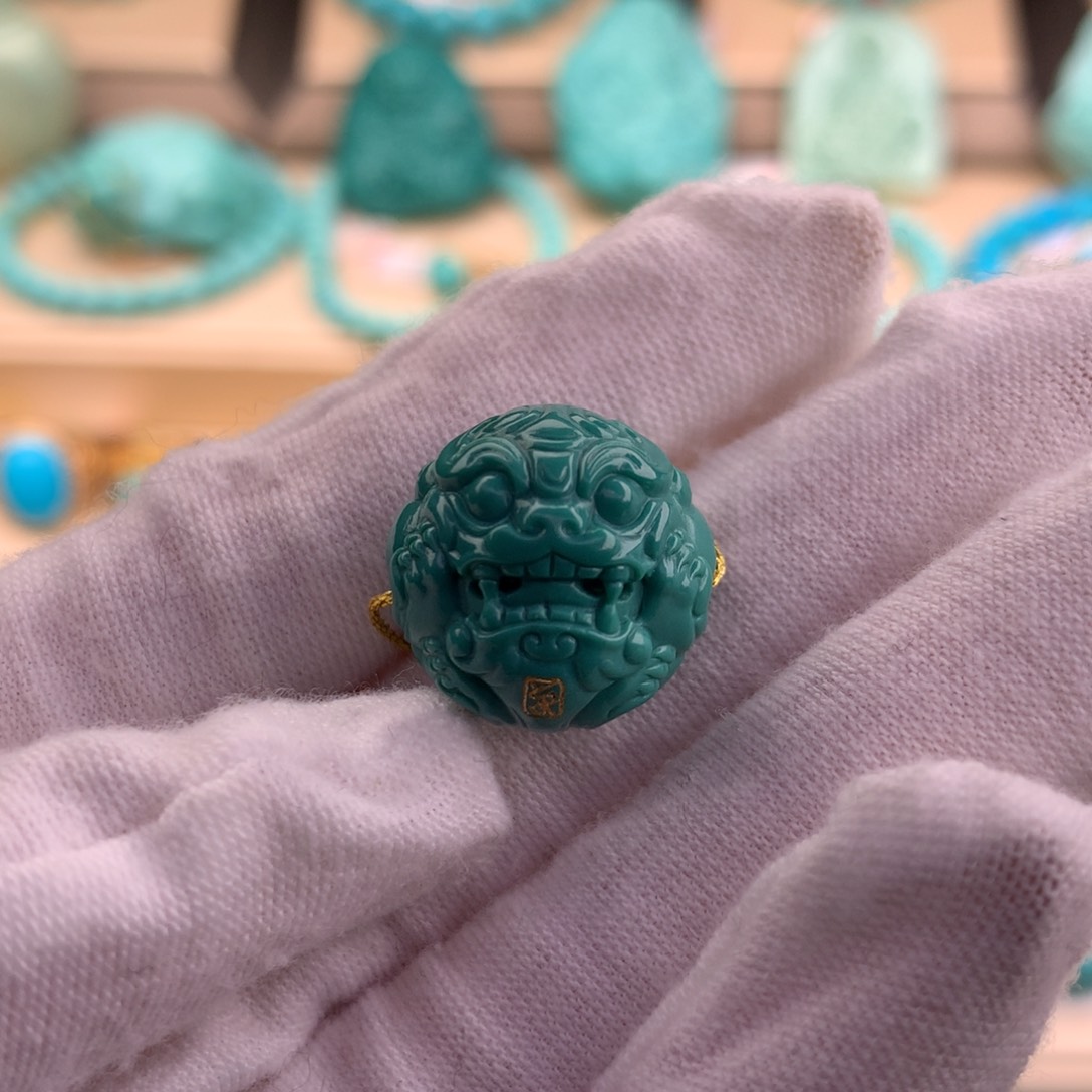 绿松石珠宝奇石未镶嵌17.6mm