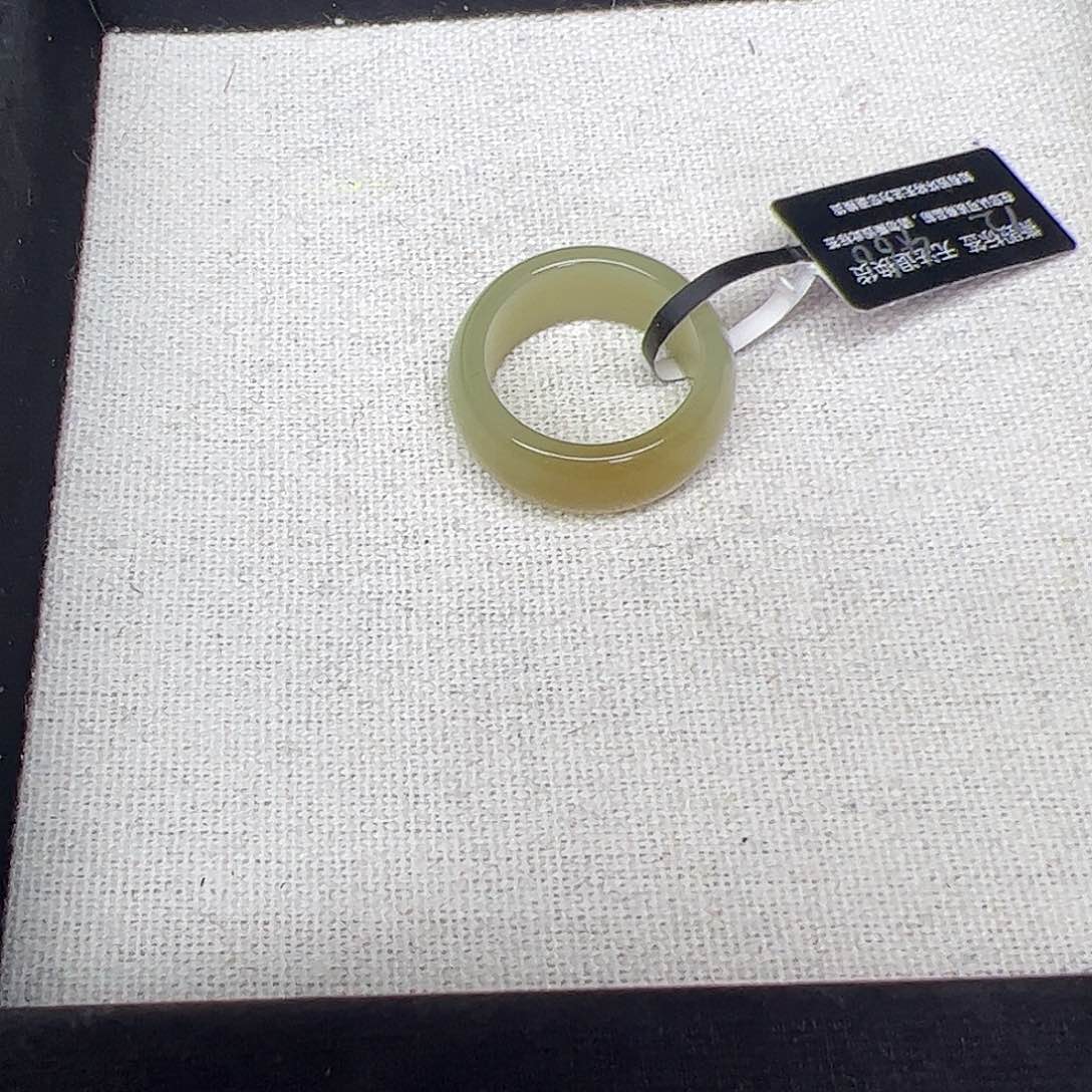 和田玉戒指未镶嵌12号茶晴墩墩