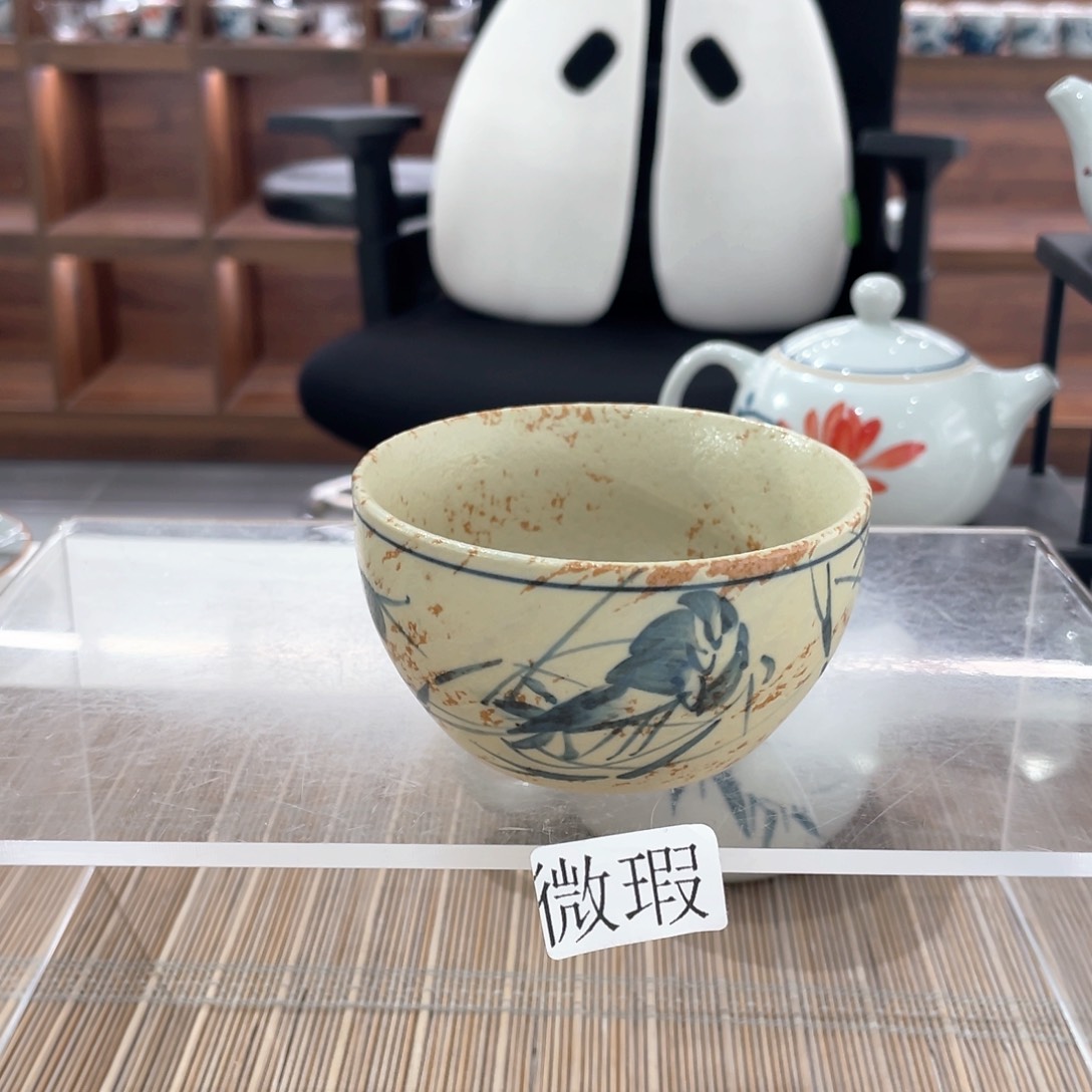 釉下彩纯手绘有瑕