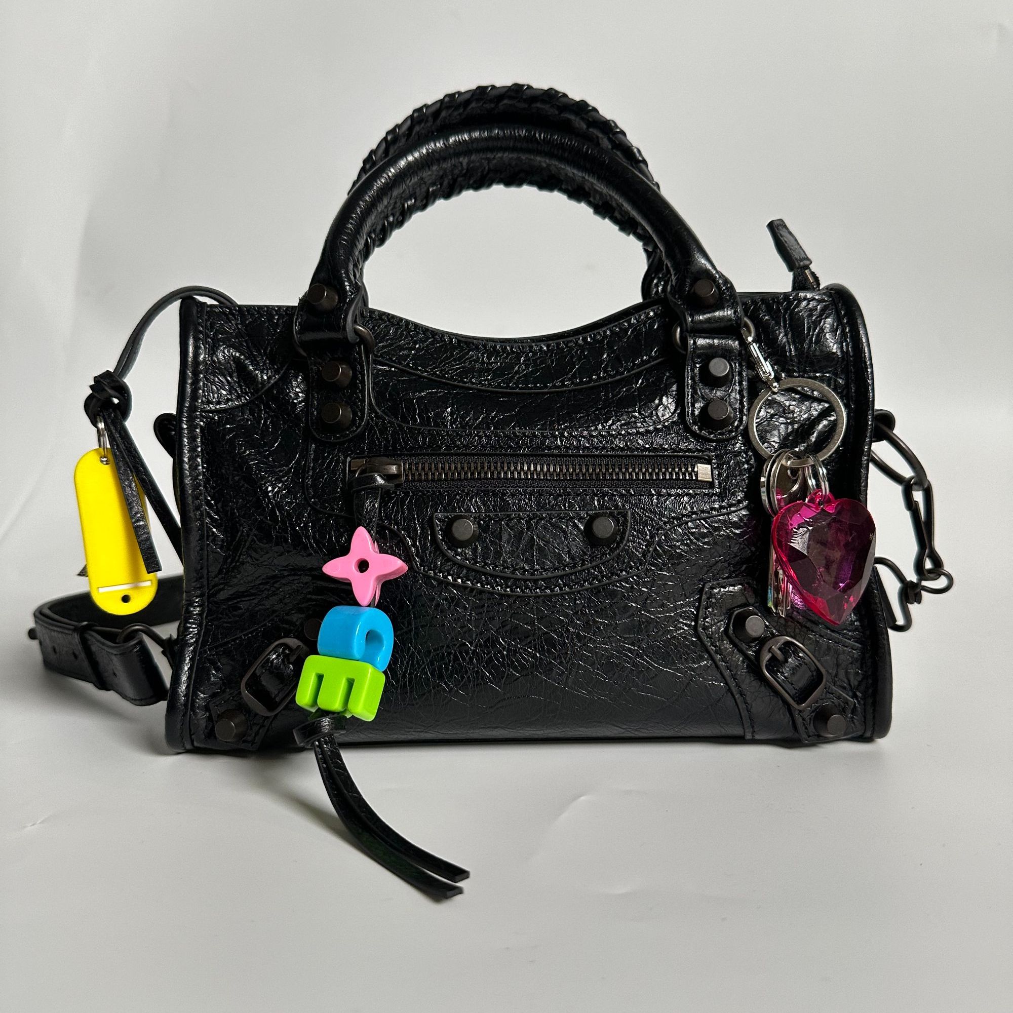 【京盛高定】巴系 2024新款炸街爆裂纹机车包真皮女士肩包休闲单肩