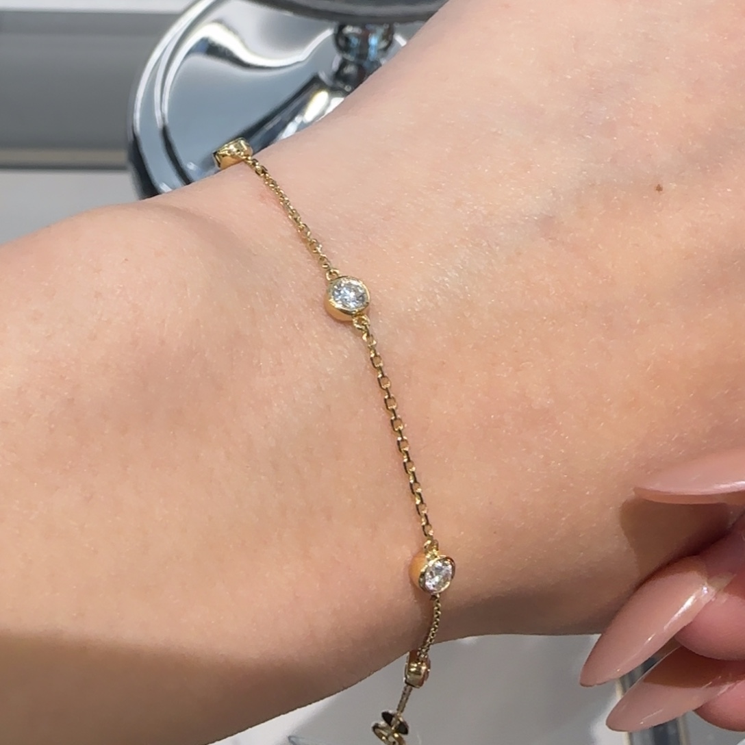 实验室培育钻石18K金镶嵌泡泡手链