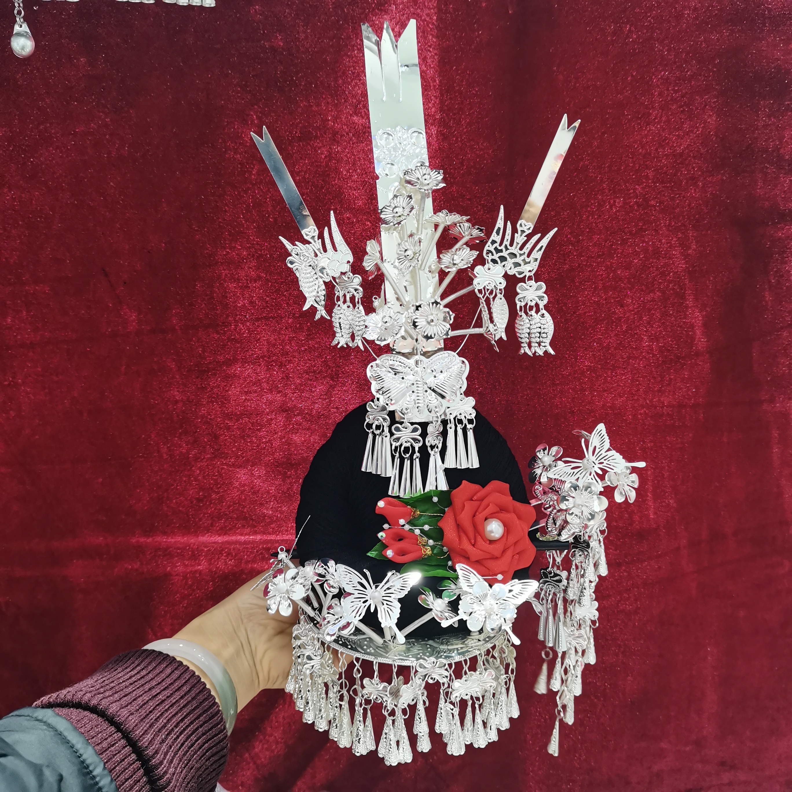 新款民族风少数民族银饰古风头饰发簪不分民族大人小孩都可以戴