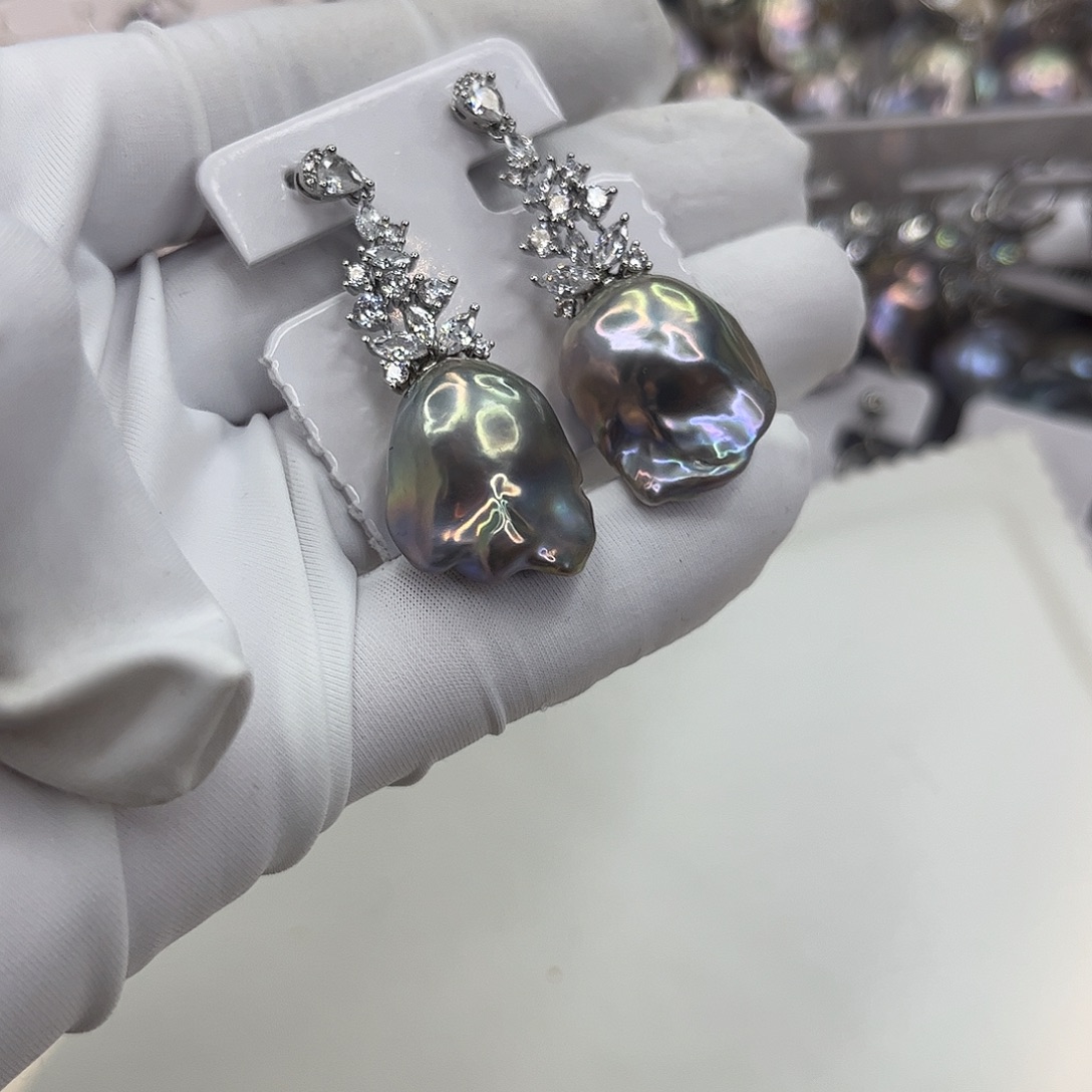 耳饰合金淡水珍珠