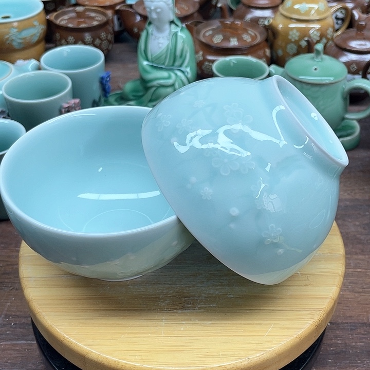 微瑕特价青瓷4.5寸2个饭碗