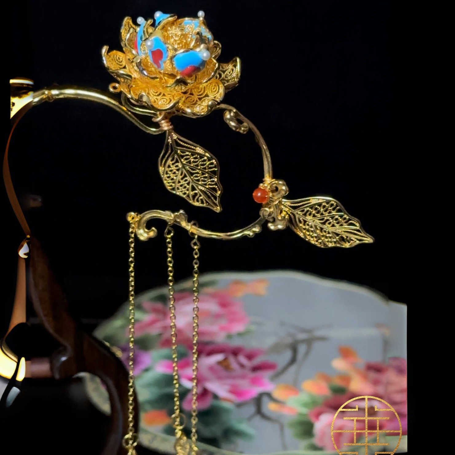 华翊堂国色芳华杨紫同款手工步摇莲花花枝发簪簪发头饰国风古风