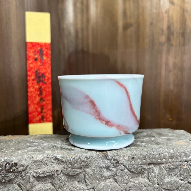 龙泉敬悦青绞胎品茗杯