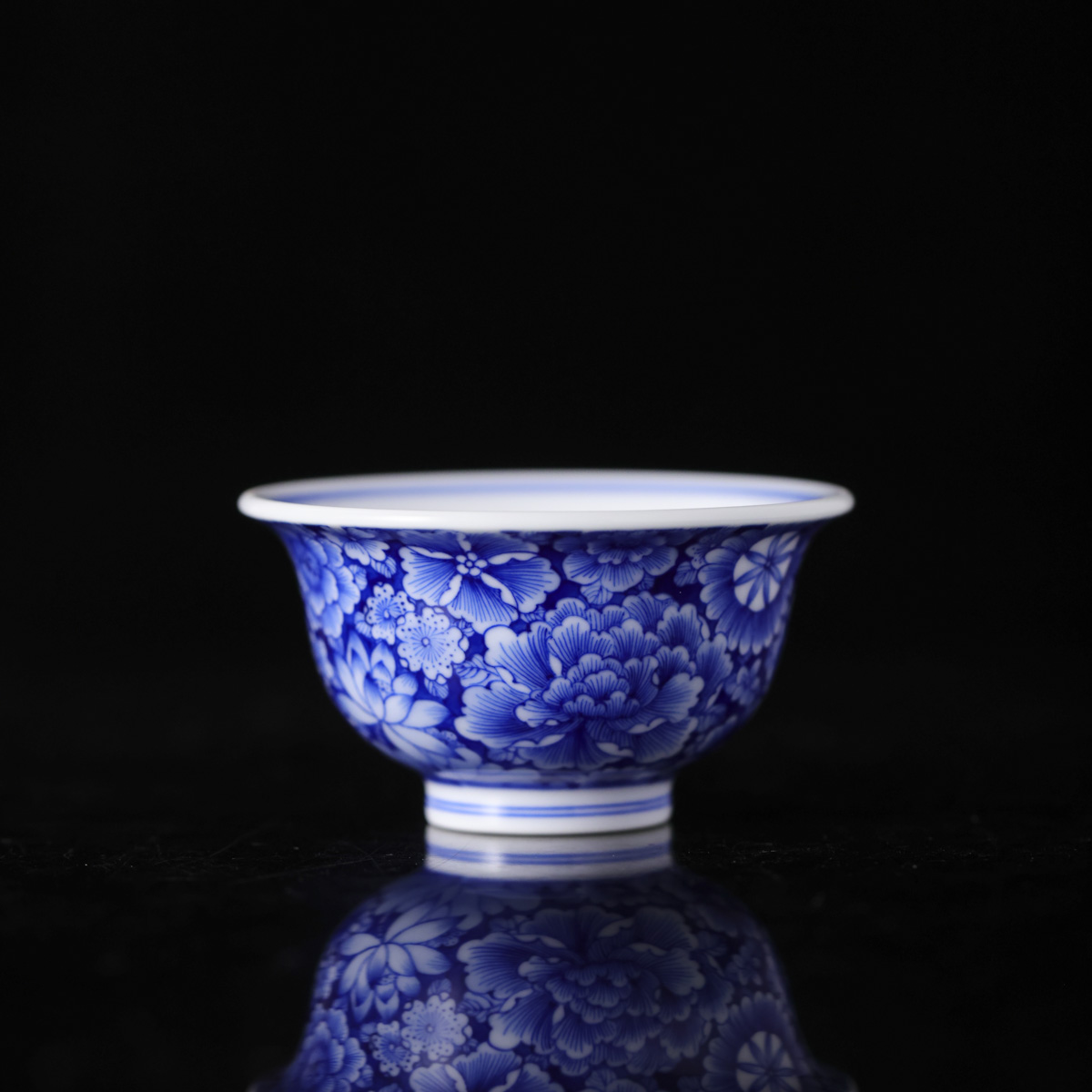 九段烧-九段妙手万花小压手-陶瓷主人杯手绘有差异