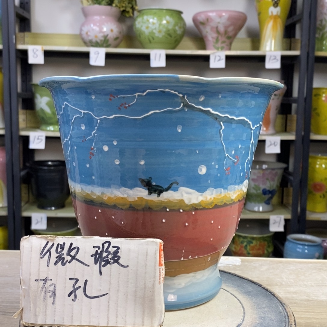 景德镇手工手绘陶瓷花盆