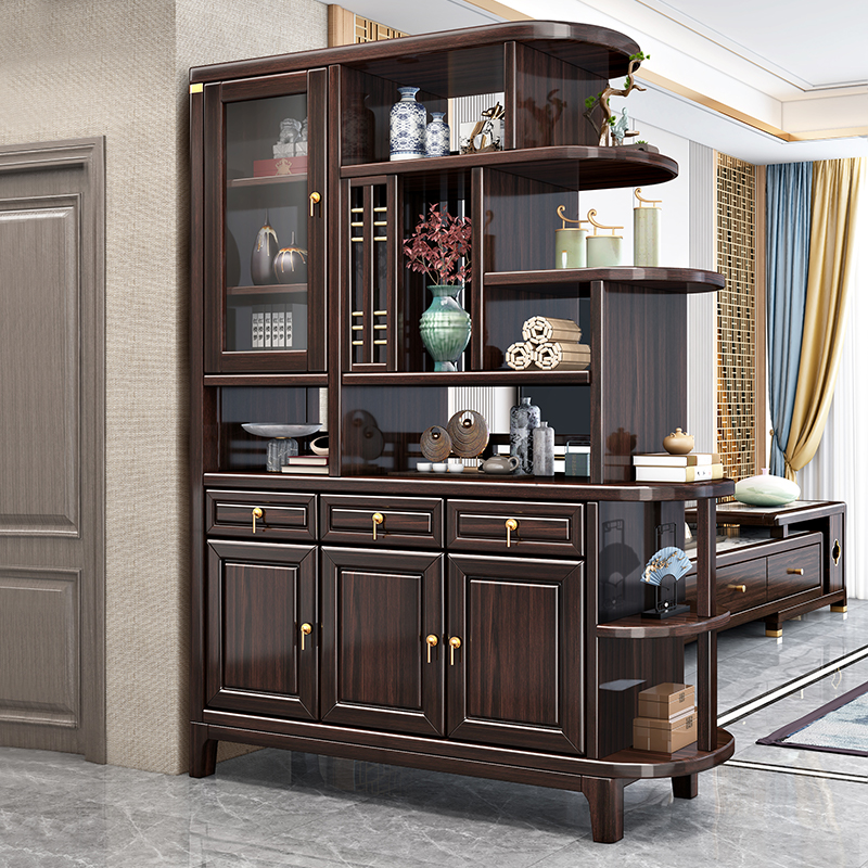 紫金檀木实木玄关柜新中式客厅入户双面间厅柜屏风隔断 M220907