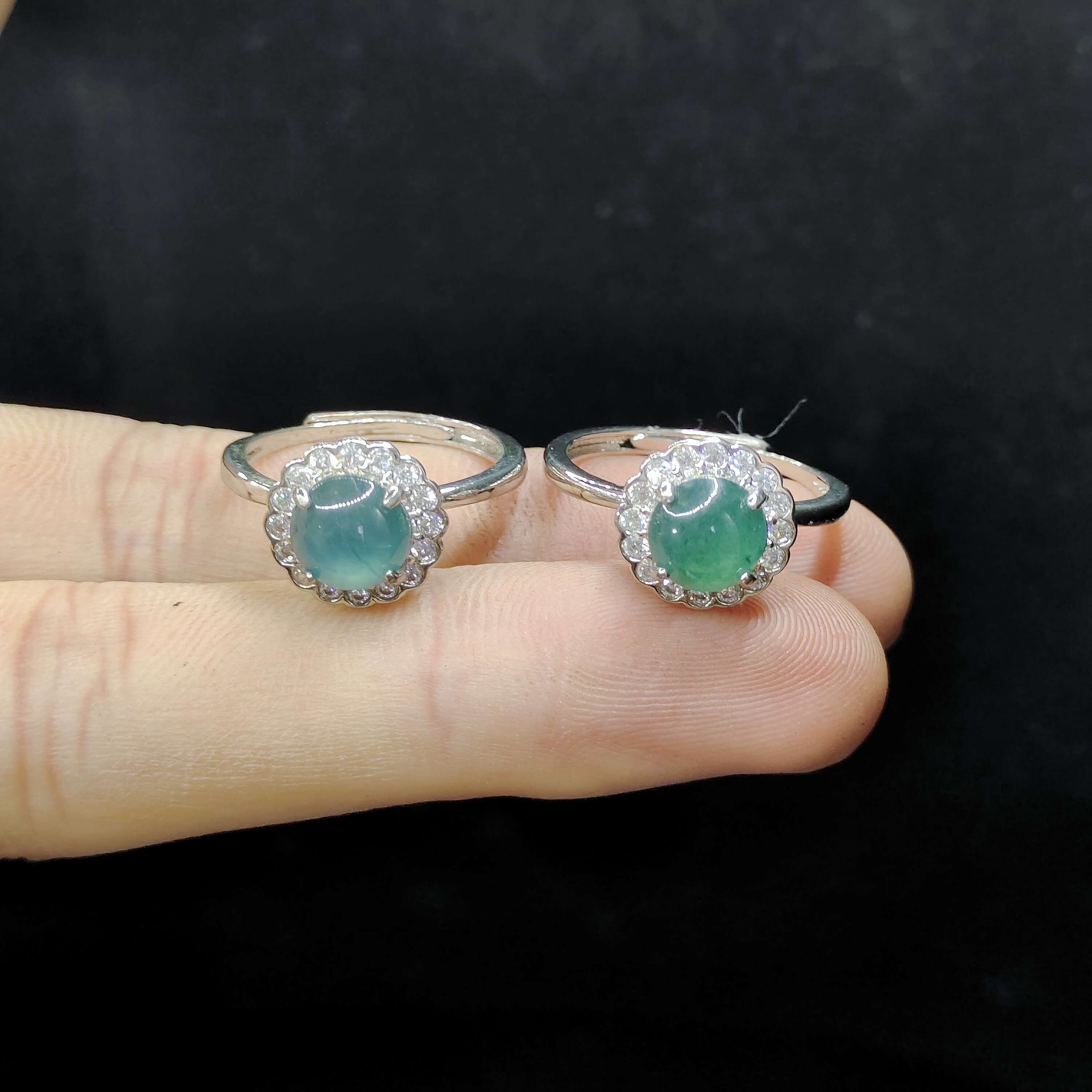 【老三珠宝】翡翠蛋面戒指HA23【多样性发其一】约6mm