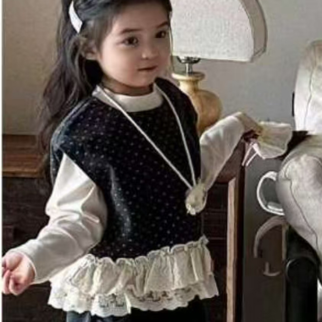 女童牛仔背带套装韩系洋气时尚春秋