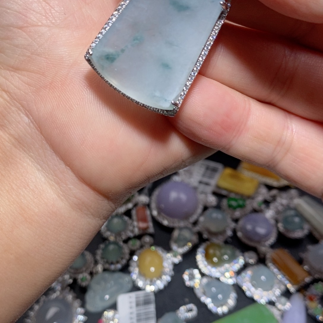 翡翠手链银S925镶嵌b h j k