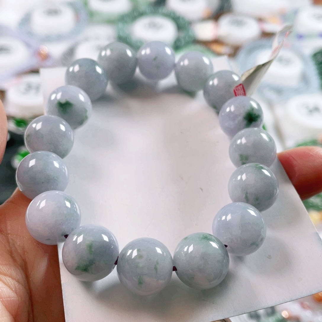 翡翠手链未镶嵌天然翡翠手链12.7mm