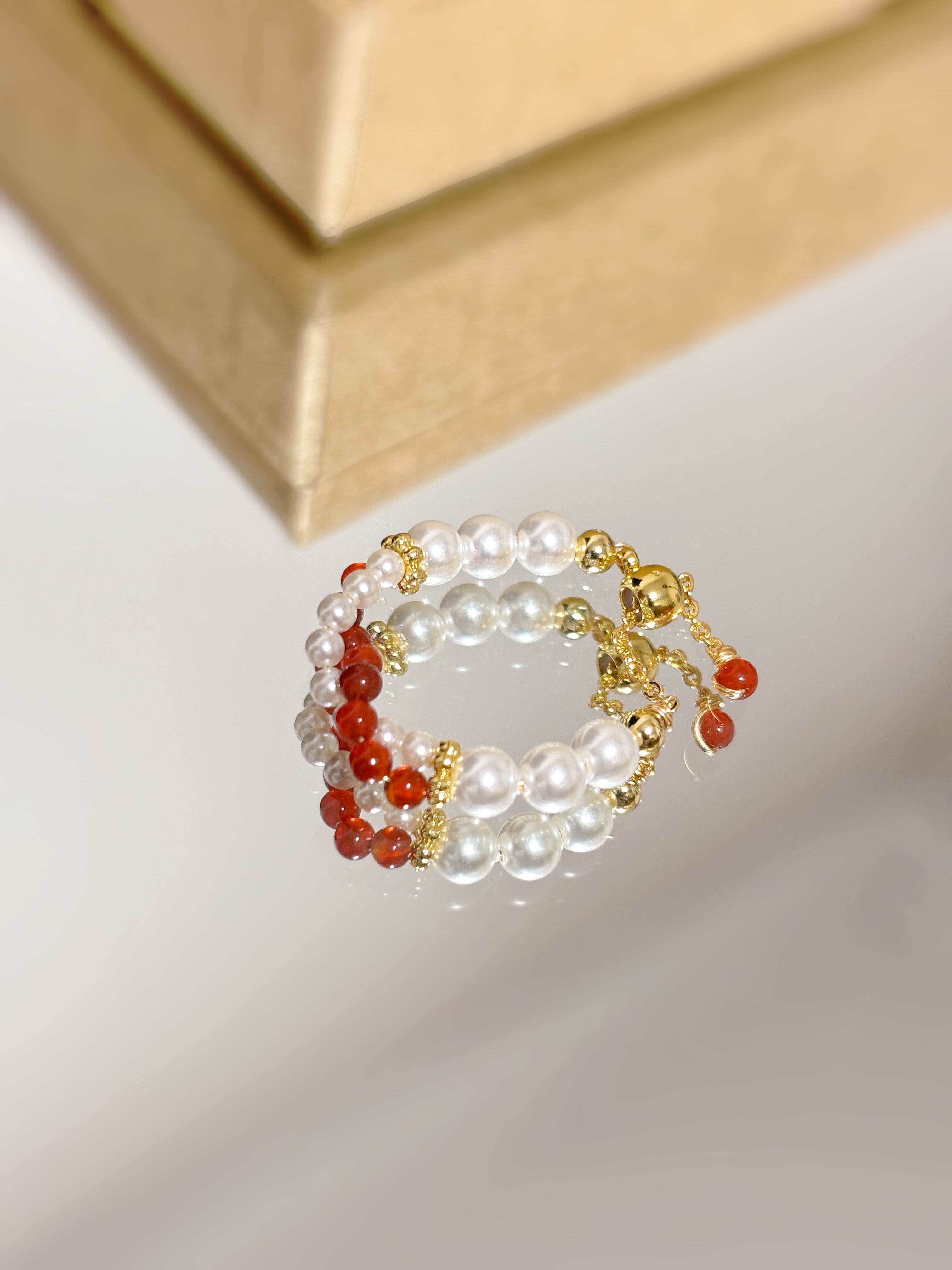 I-41 天然红玛瑙编织可抽拉款 DIY设计款戒指戒圈