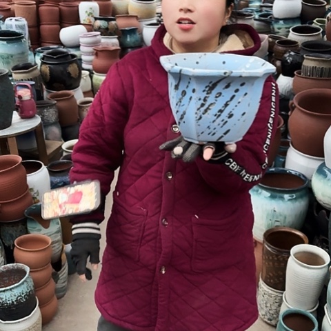 口21高15瑕疵盆子。