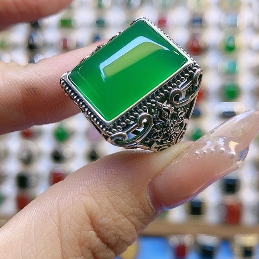 【闪购商品】玛瑙/玉髓戒指银S925镶嵌?***?