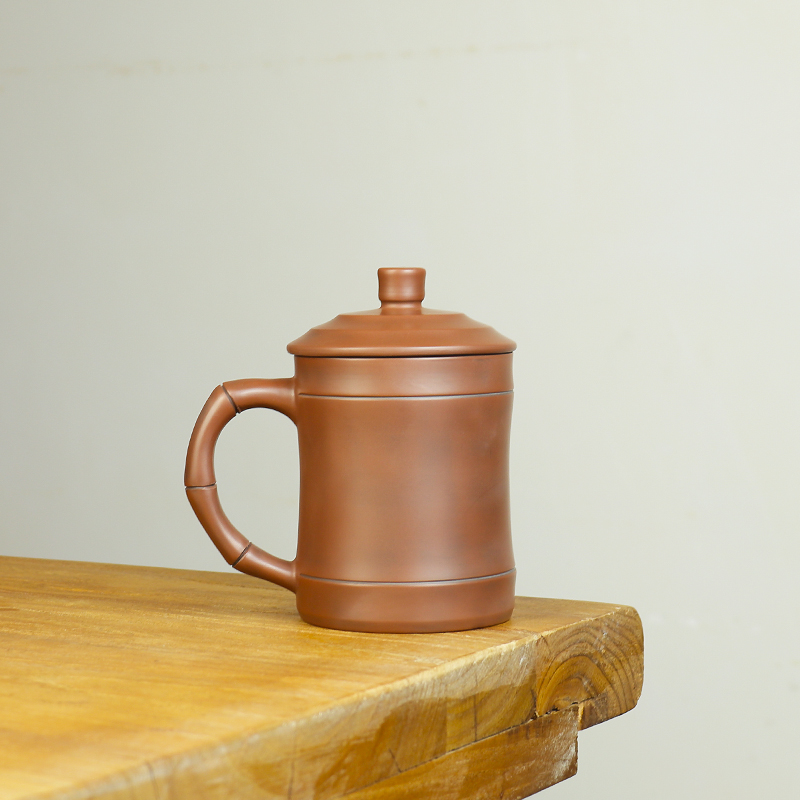 广西钦州坭兴陶水杯400ml家用大容量泡茶杯高档送礼陶瓷办公杯