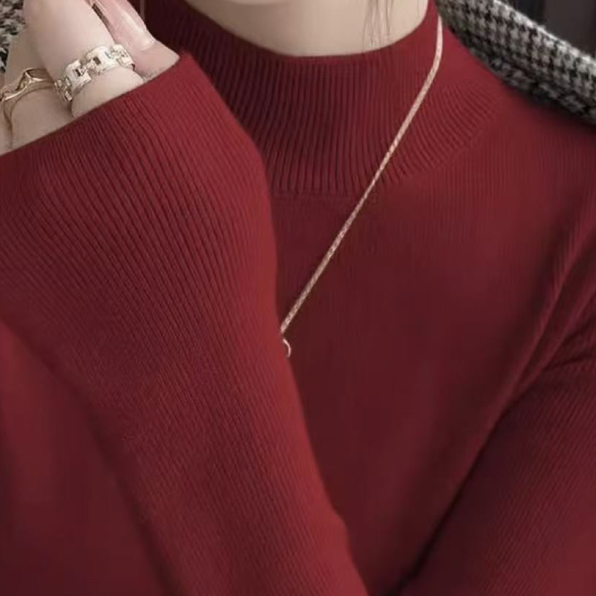 杨姐家 （内搭首选）亲肤绒半高领修身显瘦打底衫 巨好穿百搭