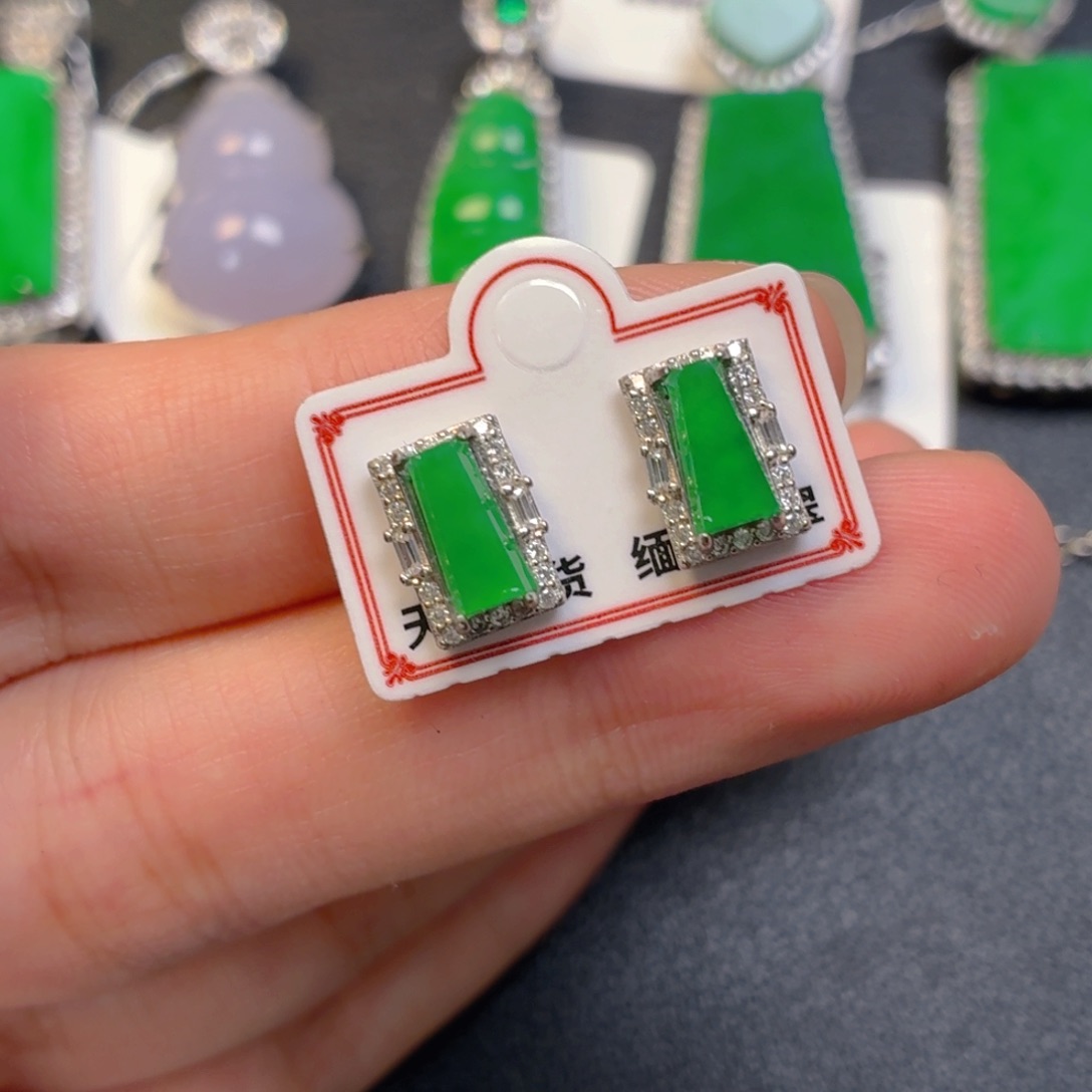 翡翠银S925镶嵌吊坠(不含链)